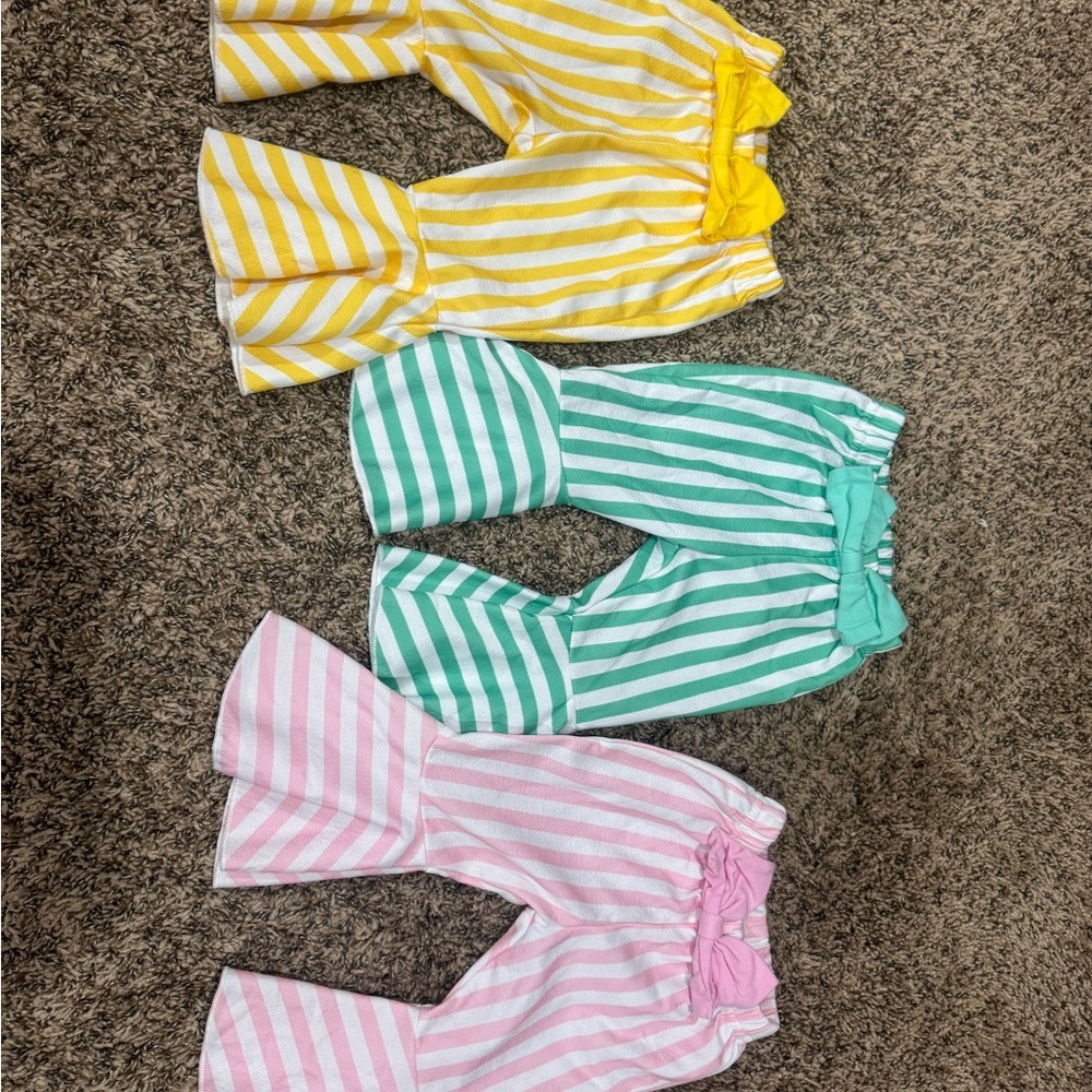 Striped Flared Bell-Bottom Pants Set - Picture 2 of 3